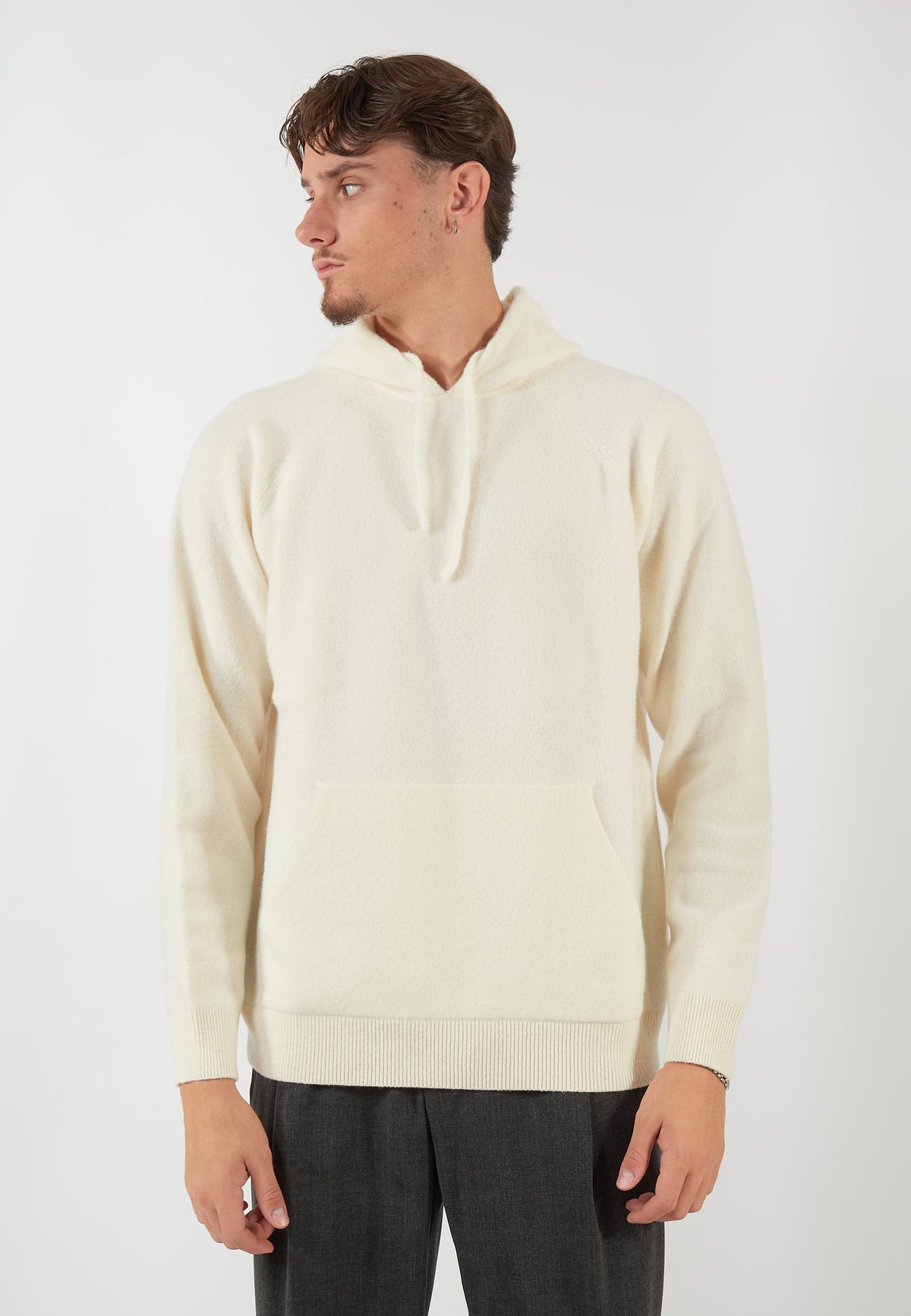 FELPA IN MAGLIA PANNA