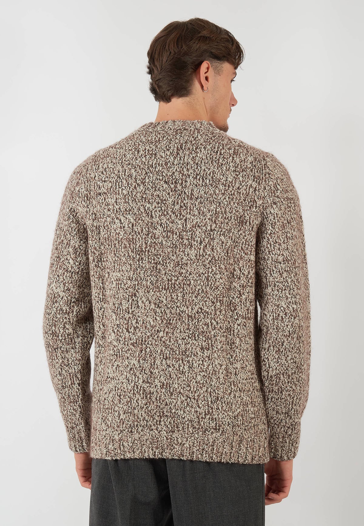 MAGLIONE GIROCOLLO MARRONE