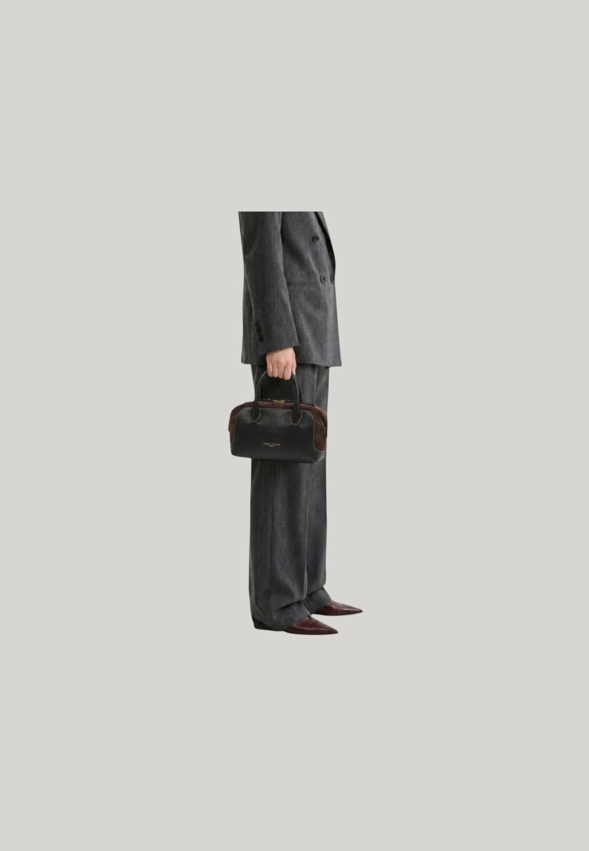 BORSA BAULETTO GEMMA NERA E MARRONE