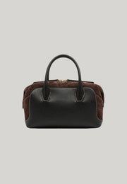 BORSA BAULETTO GEMMA NERA E MARRONE