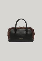 BORSA BAULETTO GEMMA NERA E MARRONE