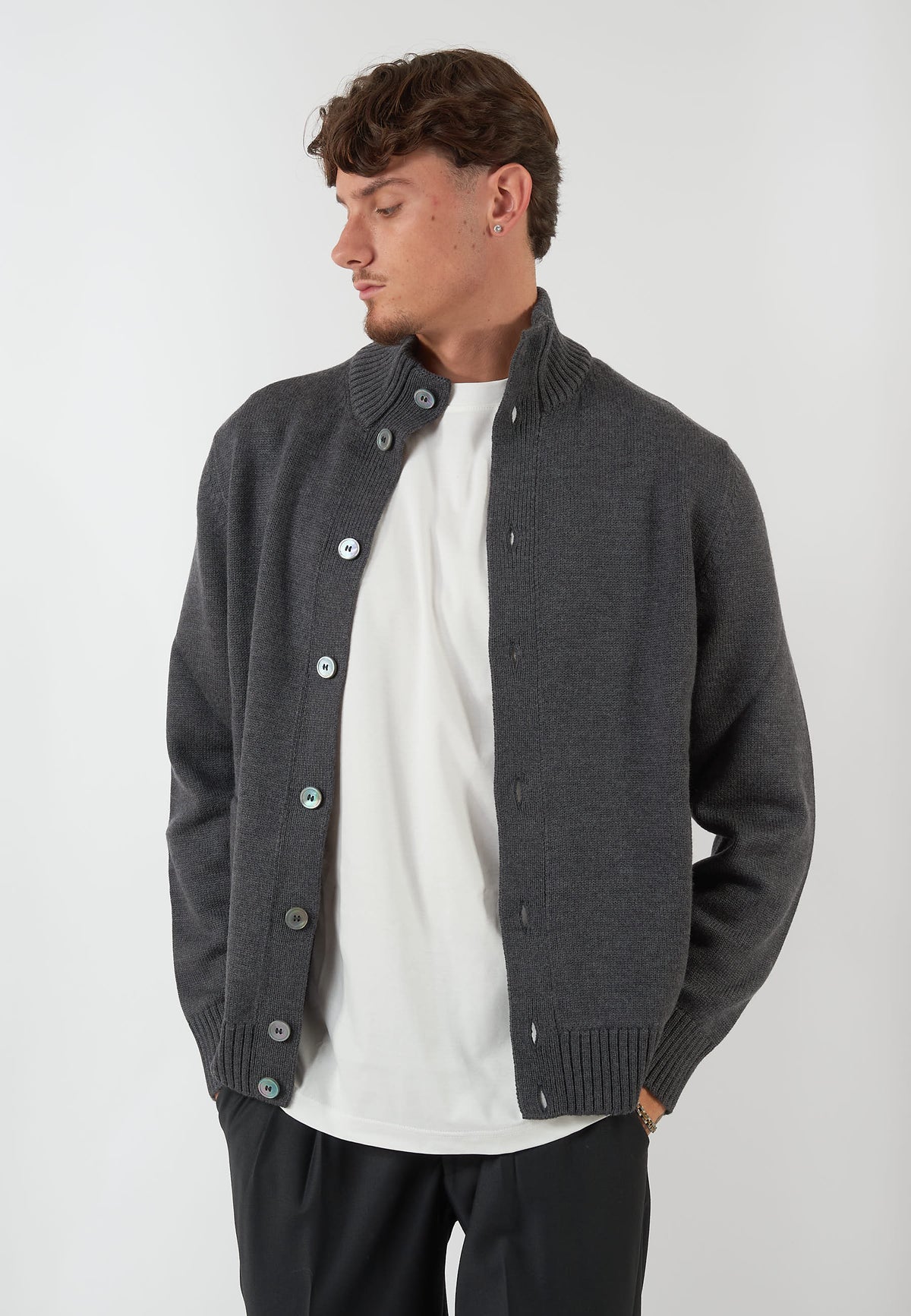 CARDIGAN COREANO GRIGIO