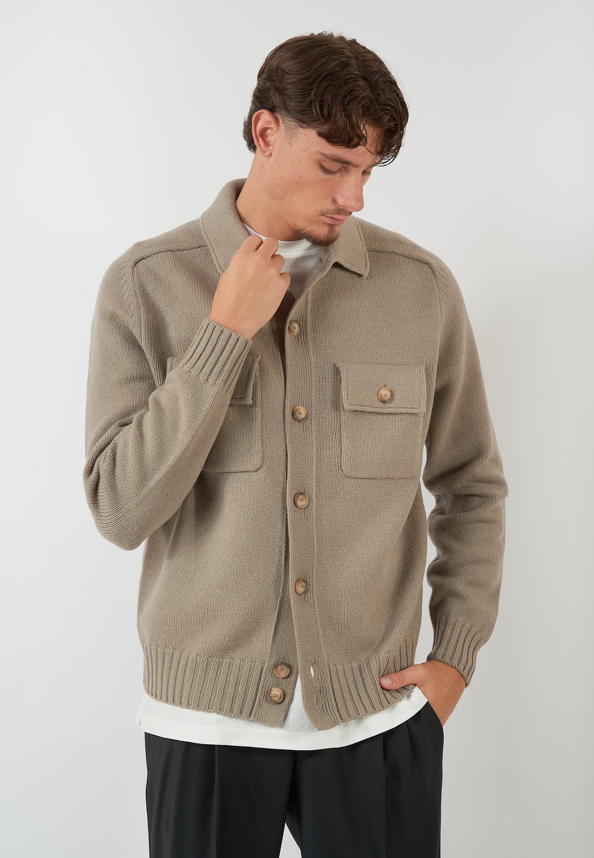 GIACCA IN MAGLIA SABBIA