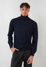 MAGLIA COLLO ALTO BLU