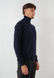 MAGLIA COLLO ALTO BLU