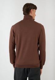 MAGLIA COLLO ALTO MARRONE