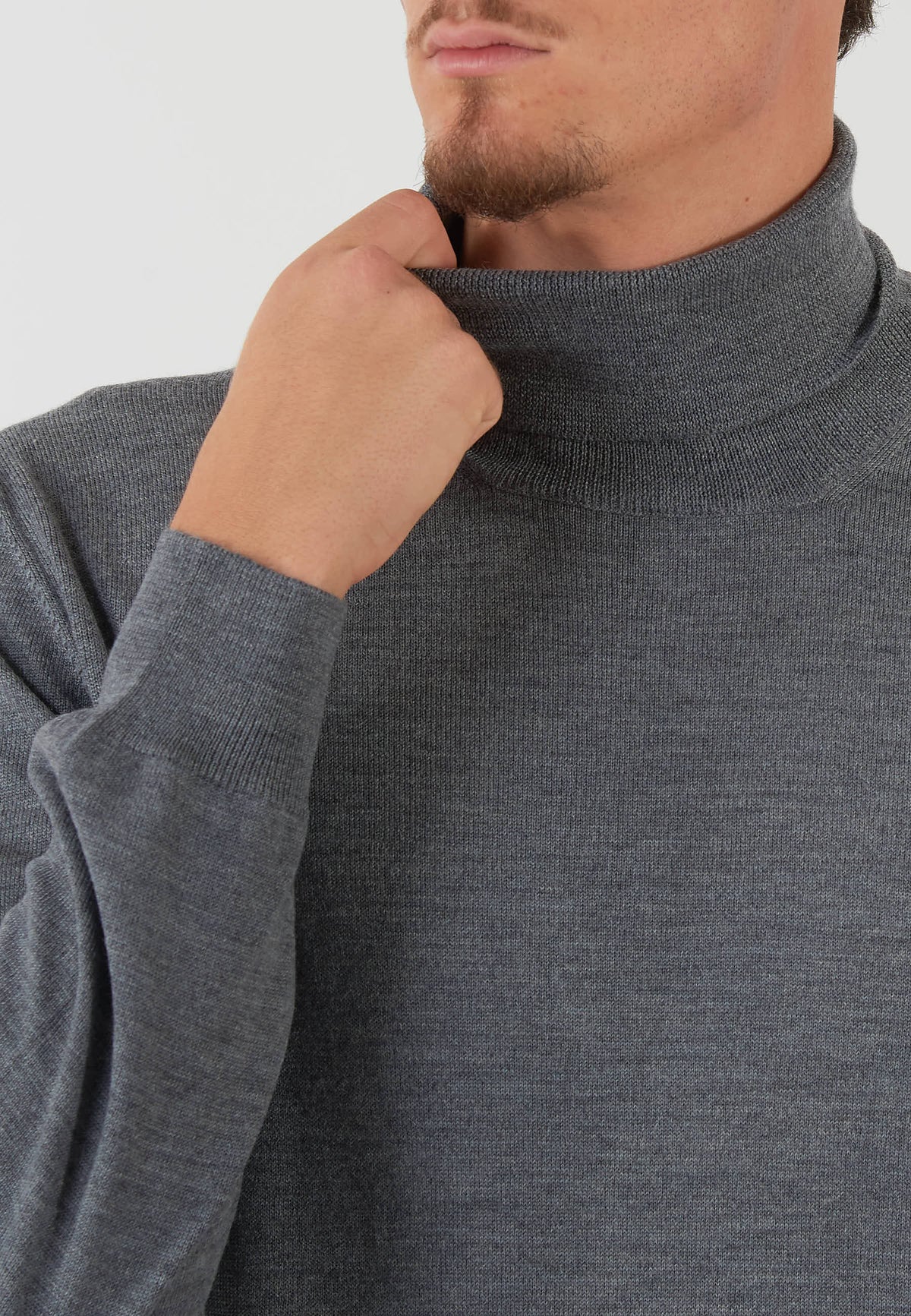 MAGLIA COLLO ALTO GRIGIO