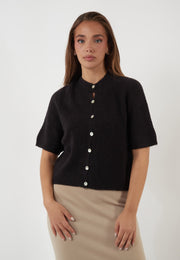 CARDIGAN A MANICHE CORTE NERO