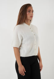 CARDIGAN A MANICHE CORTE BIANCO