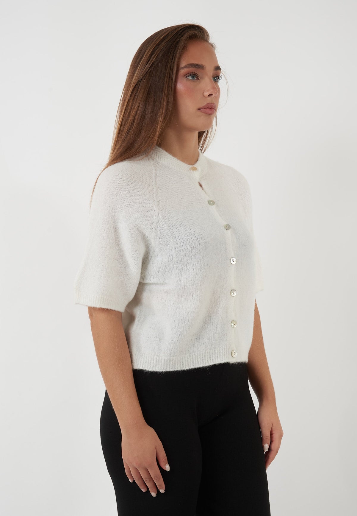 CARDIGAN A MANICHE CORTE BIANCO