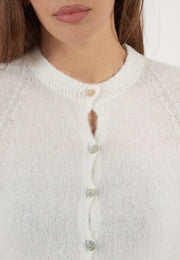 CARDIGAN A MANICHE CORTE BIANCO