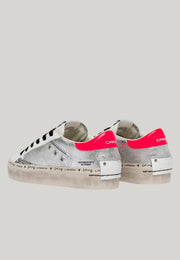 SNEAKERS DISTRESSED PLATFORM ARGENTO