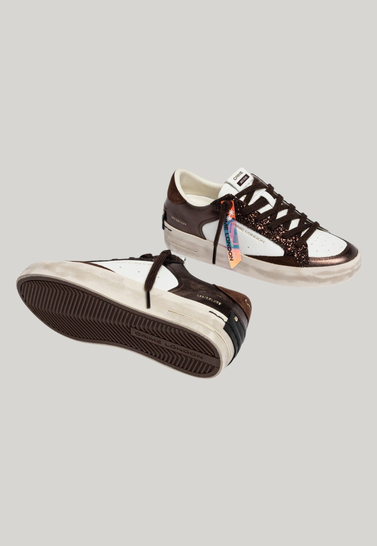 SNEAKERS DELUXE BIANCHE CON DETTAGLI BRONZO