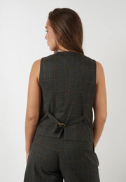GILET A QUADRI GRIGIO ANTRACITE
