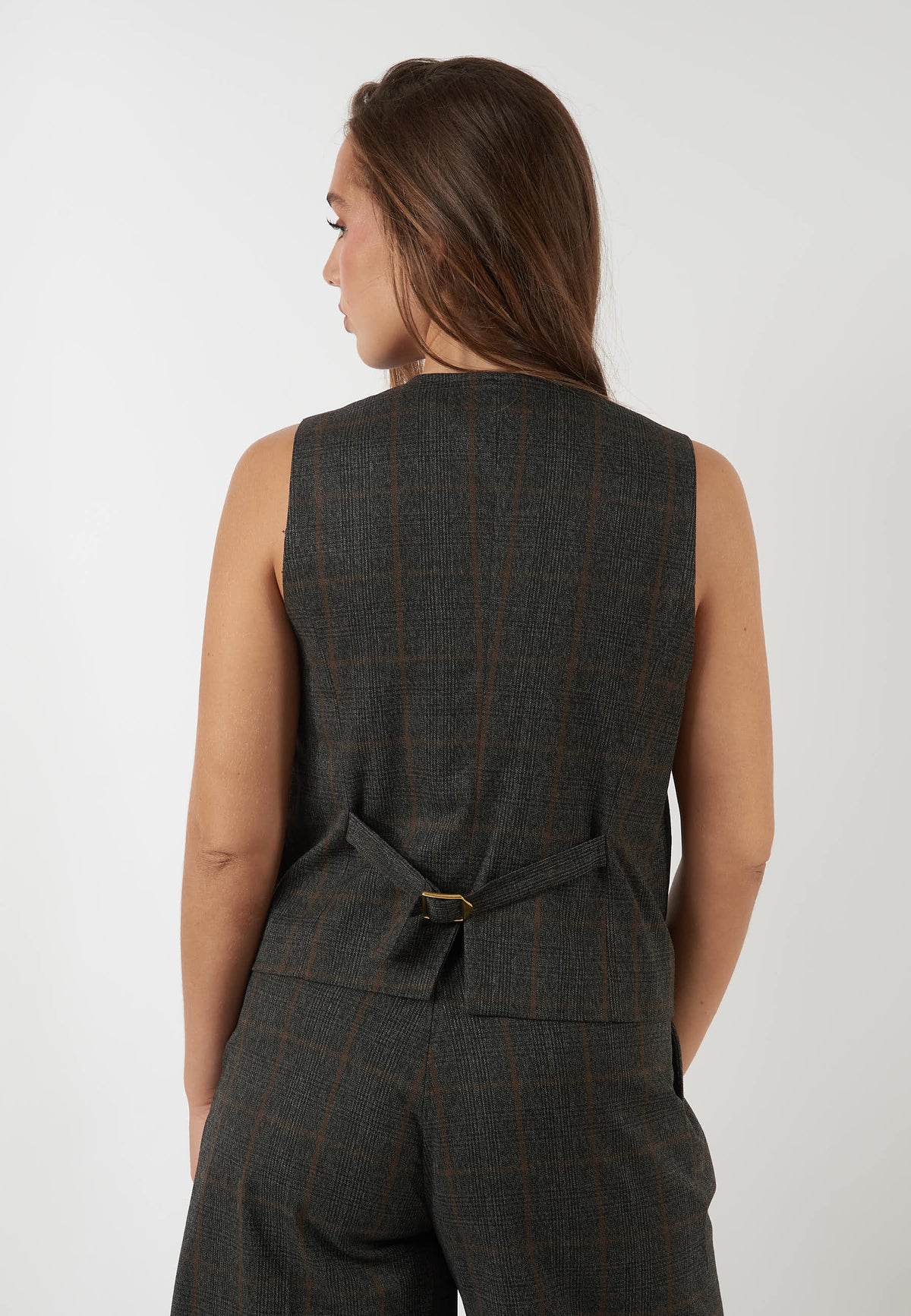 GILET A QUADRI GRIGIO ANTRACITE