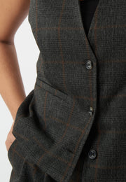 GILET A QUADRI GRIGIO ANTRACITE