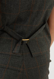 GILET A QUADRI GRIGIO ANTRACITE