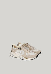 SNEAKERS MASED 8116 BEIGE CON DETTAGLI ORO