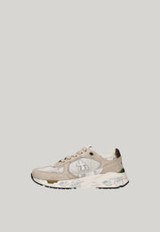 SNEAKERS MASED 8116 BEIGE CON DETTAGLI ORO