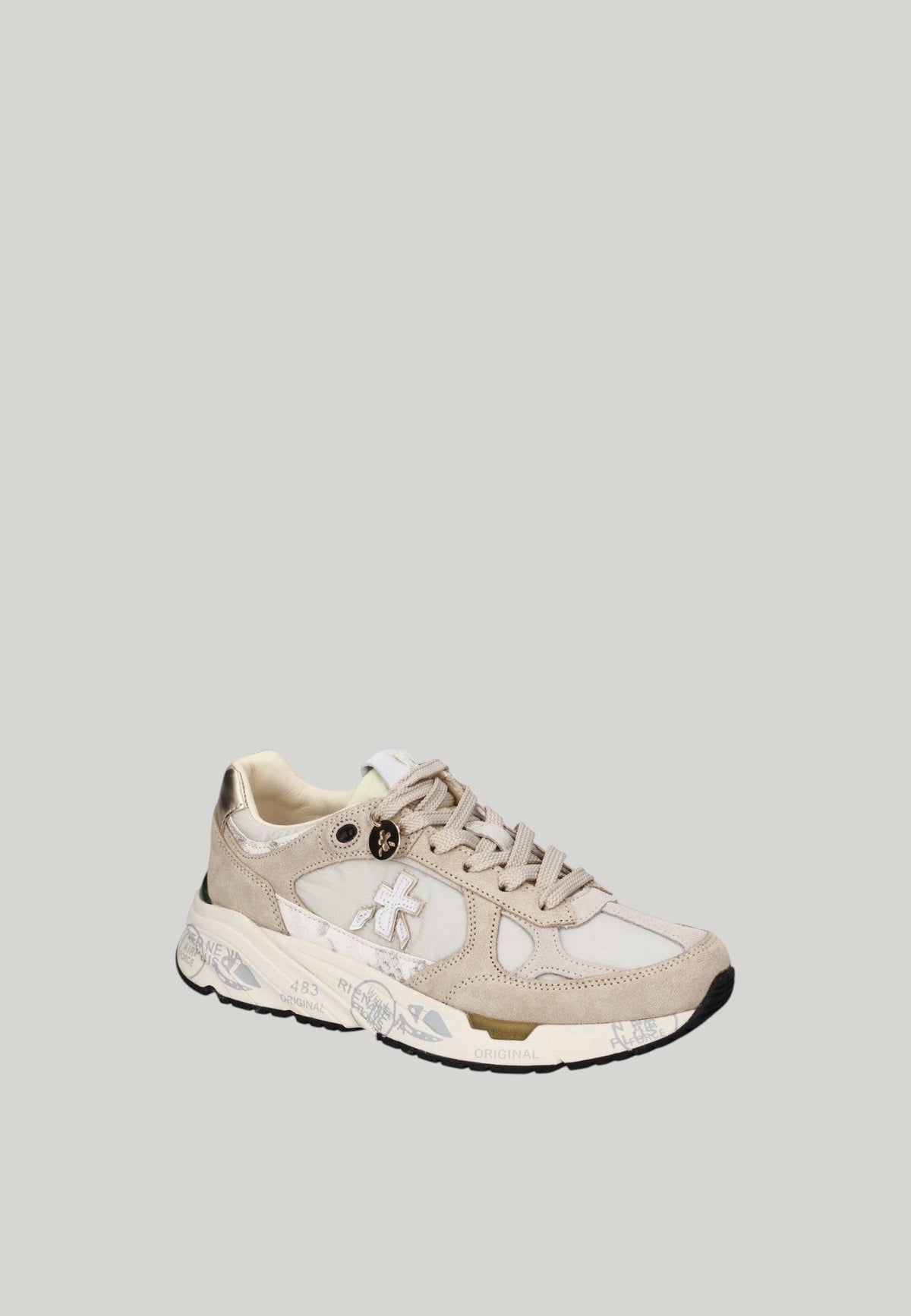 SNEAKERS MASED 8116 BEIGE CON DETTAGLI ORO