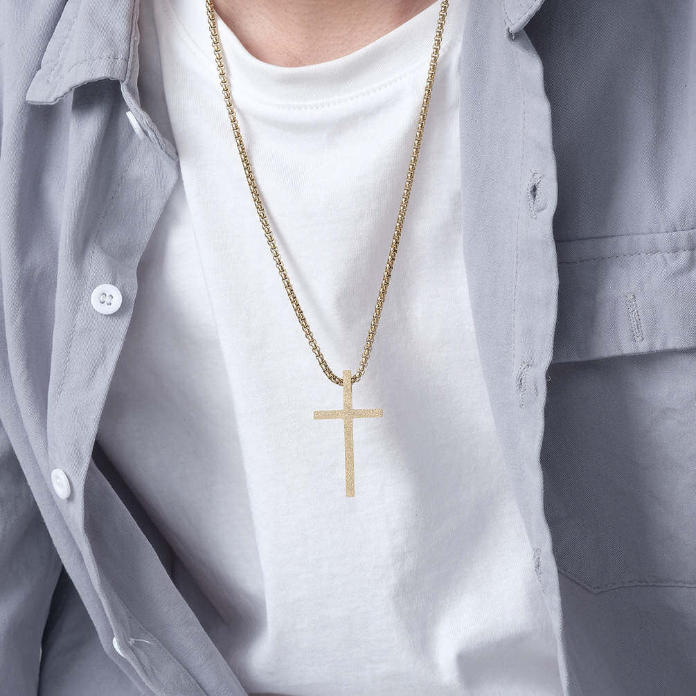 Collana Croce Oro - Amuleto della Felicità.