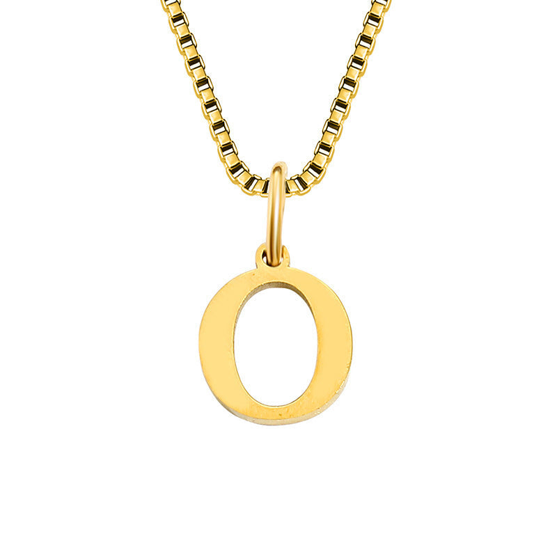 26 English Letter Necklace Titanium Steel Women's