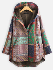 Hooded Loose Plus Size Cotton Coat Jacket