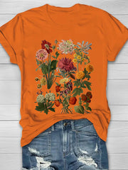 Round Neck White Loose Pullover Chic Dragonfly Short Sleeve
