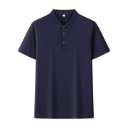 Ice Silk Seamless Polo Shirt Men's Cool Light Luxury Short Sleeve