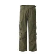 Loose Casual Drawstring Ankle-tied Multi-pocket Cargo Pants Men