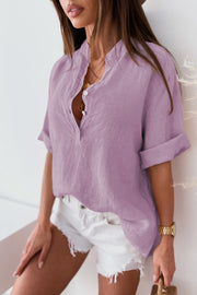 Solid Color Leisure Pullover Half-sleeve Shirt