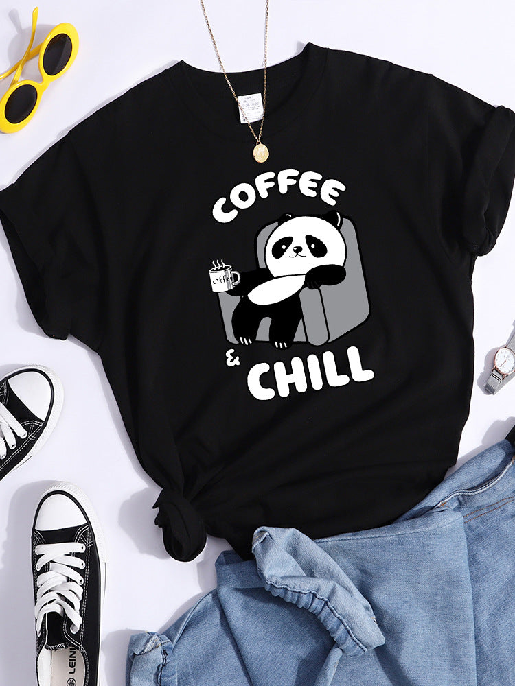 Pattern T-shirt Fashionable Printed Fashion Loose T-shirt Cat