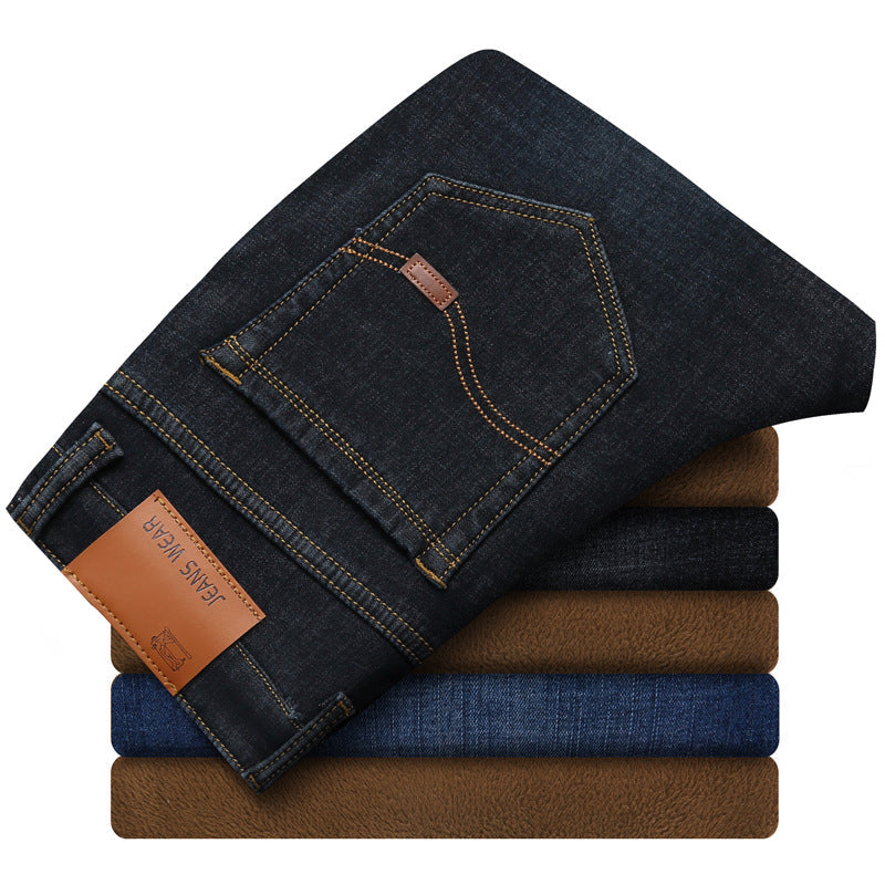 Men's Fashion Casual Stretch Fleece Jeans
