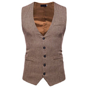Men's Autumn And Winter Herringbone Single-breasted Vest Men's Suit