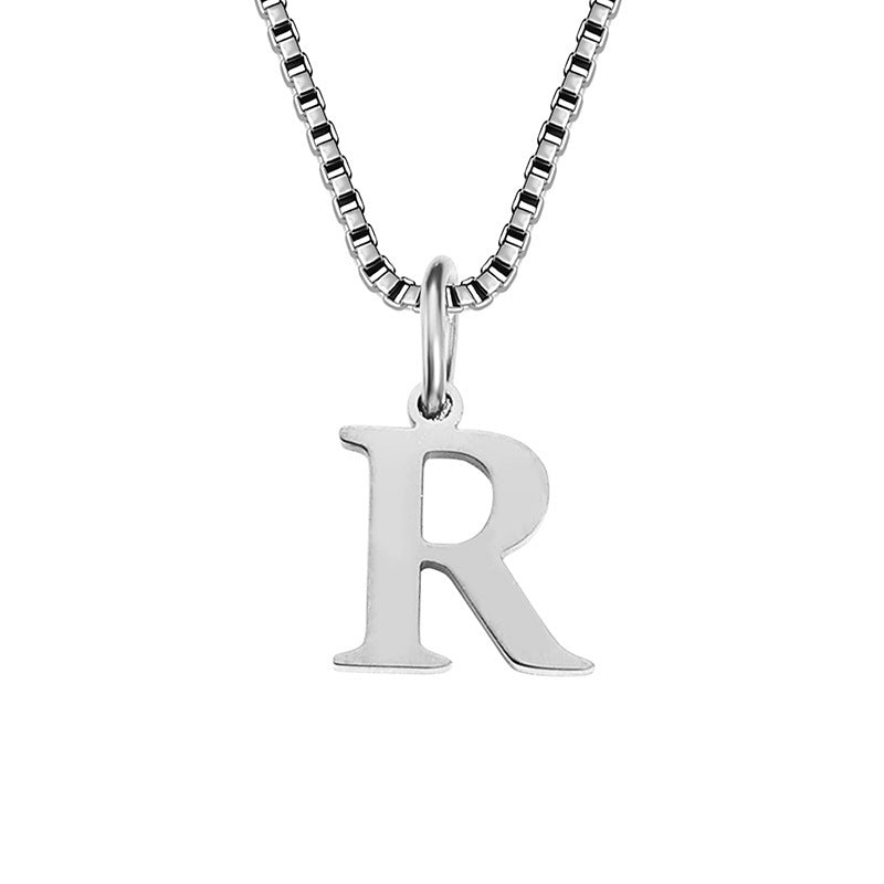 26 English Letter Necklace Titanium Steel Women's