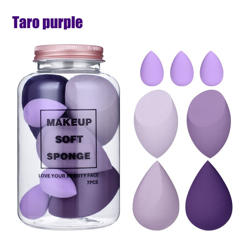 Foreign Trade Makeup Puff 7 PCs Canned Cosmetic Egg Suit Drift Bottle Makeup Sponge Soaking Water Bigger Mini