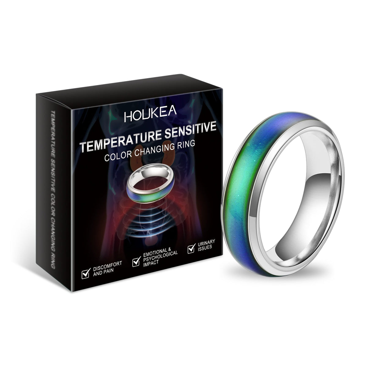Temperature Sensitive Color Changing Ring