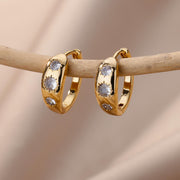Personality Minimalist Elegant Love Design Inlaid Zircon Ear Ring
