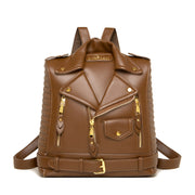 Soft Leather Textured Jacket Trendy Wild Clothes Backpack