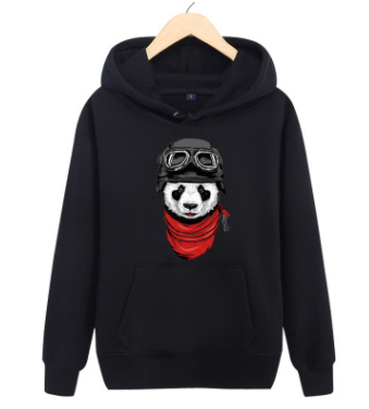 Flying Panda Men's Round Neck Hooded Hooded Sweatshirt