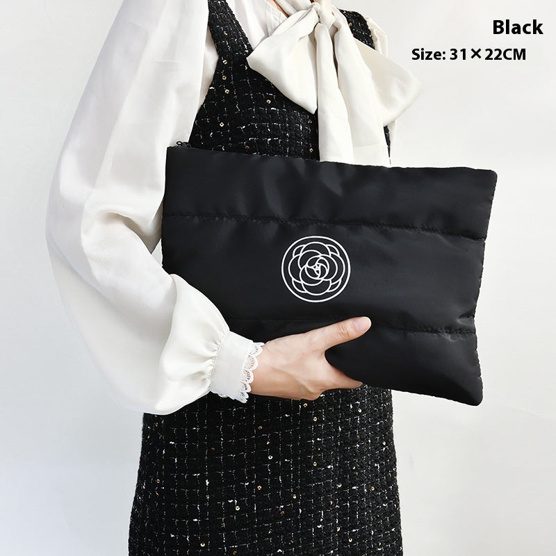 New Camellia Classic Style Hand-held Cosmetic Bag Large Capacity Good-looking Portable