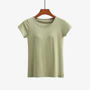 Short-sleeved T-shirt With Chest Pad Bra Home Wear