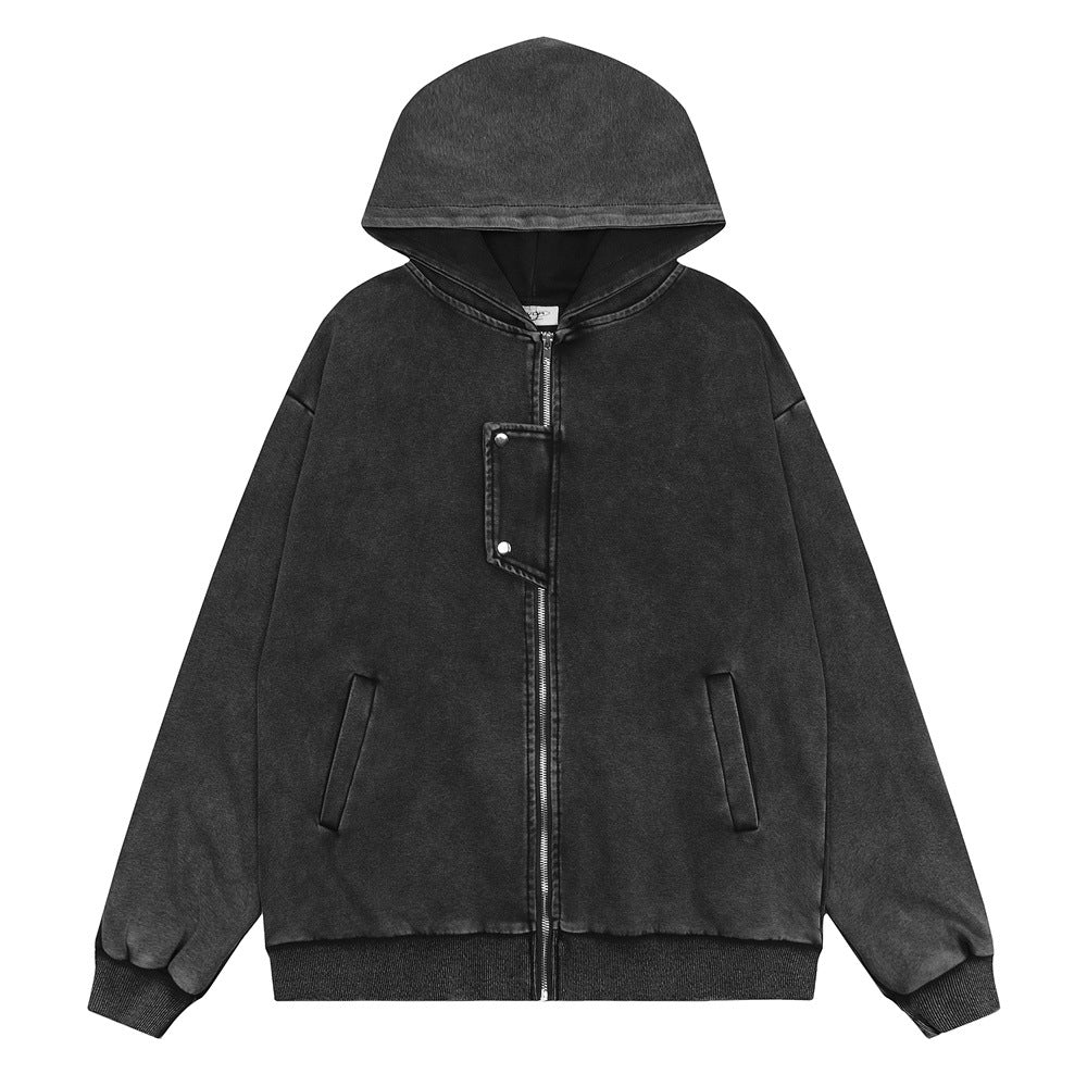 Washed Old Hooded Jacket For Men