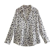 All-match Silk Satin Texture Draping Long-sleeved Shirt For Women