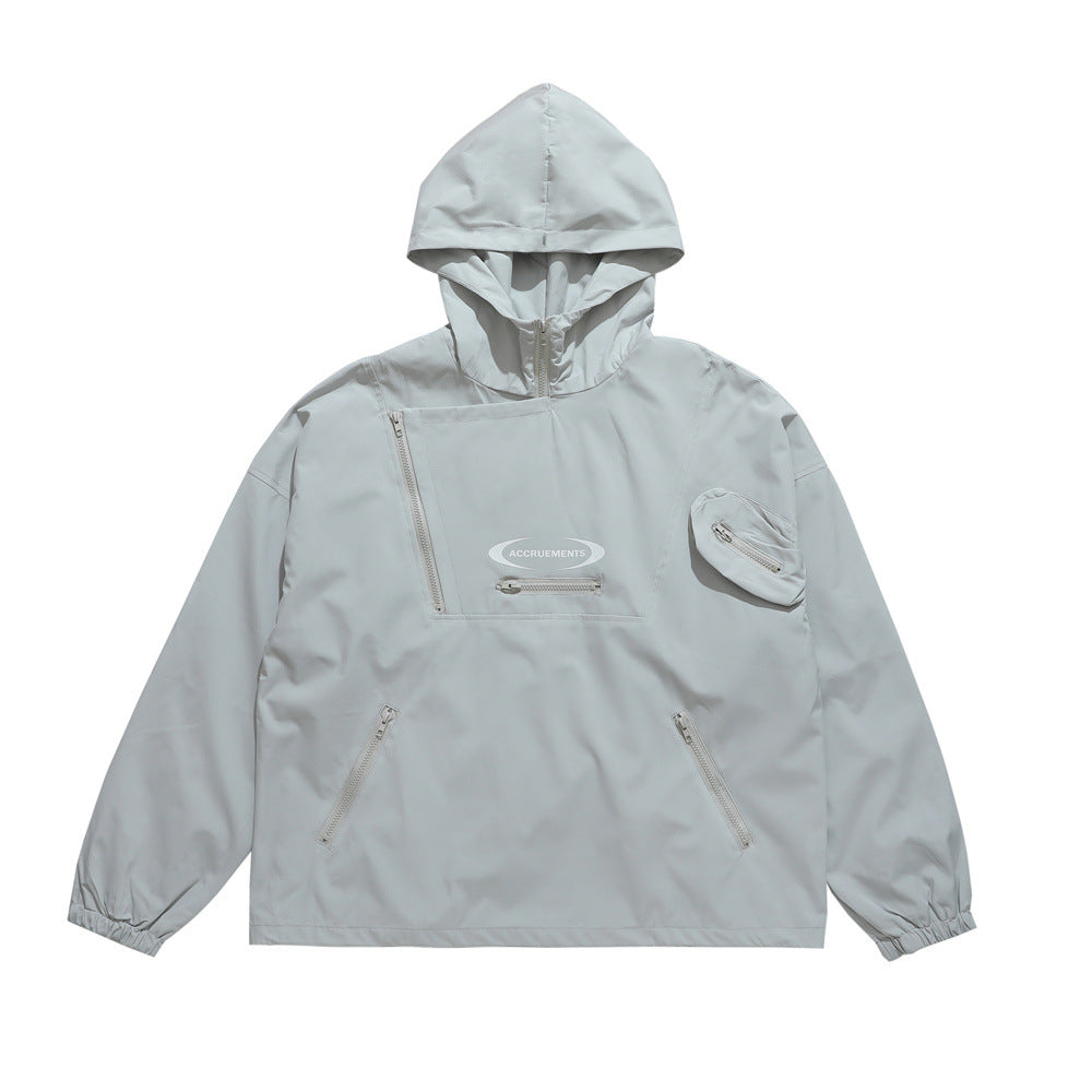 American Functional Outdoor Windproof Sports Pullover Hooded Jacket