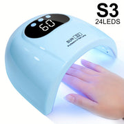 Professional 24-UV LED Nail Lamp - Fast Gel Polish Drying with Auto Sensor, 3 Timer Settings & LCD Display, USB Powered for Hands, Feet & Nails