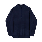 Maglione con Mezza Zip a Collo Alto
