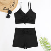 Women's Versatile Minimalist Printed Split Swimsuit