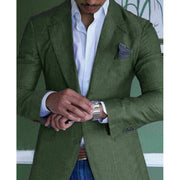 Men's Single Row Two Button Plaid Blazer