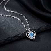Collana Donna Cuore con Pietra Azzurra